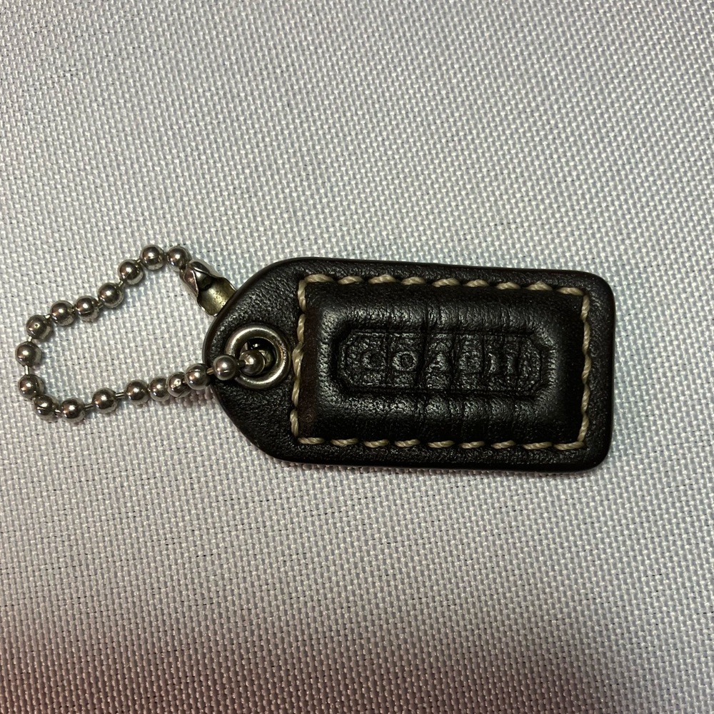 Coach Black Leather Hang Tag